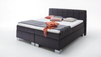 Boxspringbett BOSTON Hotelbett Stoff schwarz 7-Zonen-TTFK 180x200 cm