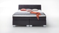 Boxspringbett BOSTON Hotelbett Stoff schwarz 7-Zonen-TTFK 180x200 cm