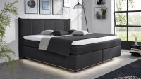 Boxspringbett HOVER Stoff dunkelgrau Beleuchtung 180x200