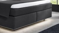 Boxspringbett HOVER Stoff dunkelgrau Beleuchtung 180x200