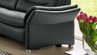 3-Sitzer SF15058 Sofa Polstersofa in Echtleder schwarz Hukla