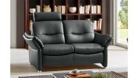 2-Sitzer SF15058 Sofa Polstersofa in Echtleder schwarz Hukla