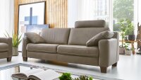 3-Sitzer SOFASTYLE Sofa Couch Echtleder braun Hukla