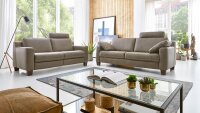 3-Sitzer SOFASTYLE Sofa Couch Echtleder braun Hukla