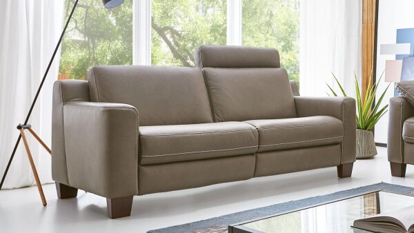 2,5-Sitzer SOFASTYLE Sofa Couch Echtleder braun Hukla