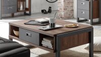 Couchtisch DETROIT Beistelltisch Stirling Oak und Matera anthrazit