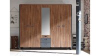 Kleiderschrank DETROIT Schrank Stirling Oak und Matera anthrazit 232