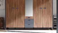 Kleiderschrank DETROIT Schrank Stirling Oak und Matera anthrazit 232