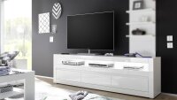 TV-Board CARAT Unterschrank Lowboard in weiß Hochglanz