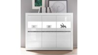 Highboard CARAT Sideboard Anrichte in weiß Hochglanz