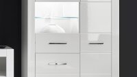 Vitrine BIANCO Glasvitrine Highboard Schrank in...