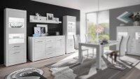 Wohnkombi 45 BIANCO Wohnwand Anbauwand Wohnzimmer-Set weiß Hochglanz