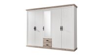 Kleiderschrank FLORENZ Schrank Oslo Pinie weiß 265x201