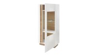 Vitrine 22 CLAIR Highboard weiß Glanz und Eiche 72x154