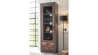 Vitrine 23 BROOKLYN Schrank in Matera grau Old Mix braun