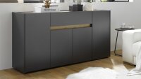 Sideboard CITY Eiche Wotan anthrazit Kommode Anrichte