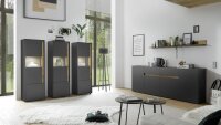 Sideboard CITY Eiche Wotan anthrazit Kommode Anrichte