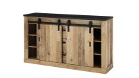 Sideboard SHERWOOD 53 Old Style hell anthrazit mit soft-close