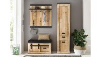 Garderobe SHERWOOD G2 Old Style anthrazit mit Sitzkissen