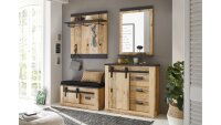 Garderobe SHERWOOD G4 Old Style anthrazit mit Sitzkissen