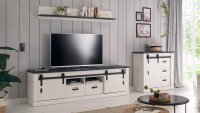 TV-Board SHERWOOD 32 Pinie weiß anthrazit mit soft-close