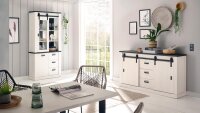 Sideboard SHERWOOD 53 Pinie weiß anthrazit mit soft-close