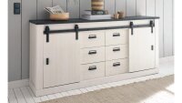 Sideboard SHERWOOD 55 Pinie weiß anthrazit mit soft-close