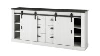 Sideboard SHERWOOD 55 Pinie weiß anthrazit mit soft-close