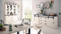 Sideboard SHERWOOD 55 Pinie weiß anthrazit mit soft-close