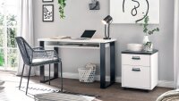 Büro-Set SHERWOOD O2 Pinie weiß und anthrazit mit soft-close