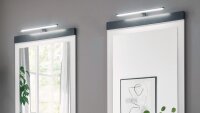 Badset SHERWOOD B2 Pinie weiß anthrazit Becken und LED