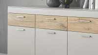 Sideboard SCARA kieselgrau matt Zinneiche 4 Schubkästen