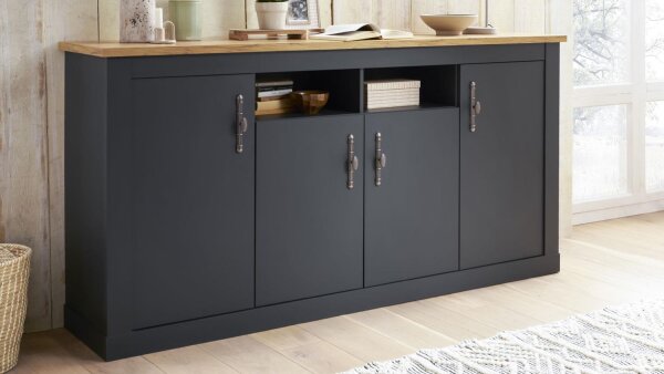 Sideboard 55 CATANIA 4-türig anthrazit Wotan Eiche Soft-Close