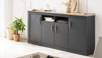 Sideboard 55 CATANIA 4-türig anthrazit Wotan Eiche Soft-Close