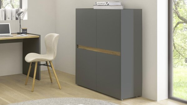 Highboard 56 CITY HOME OFFICE anthrazit Wotan Eiche