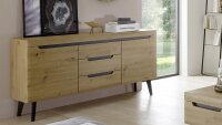 Sideboard 53 TORGE Eiche Artisan schwarz Breite 160 cm