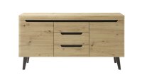 Sideboard 53 TORGE Eiche Artisan schwarz Breite 160 cm