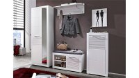 Garderobe LIFE Set 4-teilig MDF weiß Hochglanz...