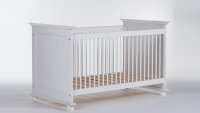 Babybett LAURA Kiefer massiv weiß Schlupfsprossen 70x140