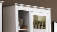 Vitrine LIMA Vitrinenschrank Pinie hell Taupe mit LED