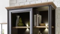 Vitrine JASMIN Standvitrine graphit und Artisan Eiche mit...