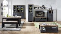 Schrank JASMIN Kommode Wohnzimmer in graphit und Artisan Eiche 66x136 cm