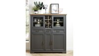 Highboard JASMIN Vitrine in graphit und Artisan Eiche mit...