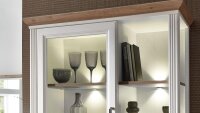 Vitrine JASMIN Standvitrine Pinie hell Artisan Eiche mit...