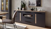 Sideboard LOFT-TWO Laminat graphit Artisan Eiche