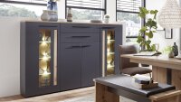 Highboard LOFT-TWO graphit Laminat Artisan Eiche inkl. LED