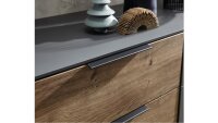 Sideboard MEDIANA graphit matt Lack Haveleiche cognac