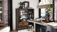 Highboard CARDIFF Used Style Dark Matera Kommode LED