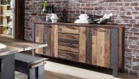 Sideboard CARDIFF Used Style Dark Matera Kommode 2trg.