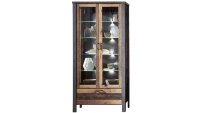 Vitrine CARDIFF Highboard Glas Used Style Dark Matera LED